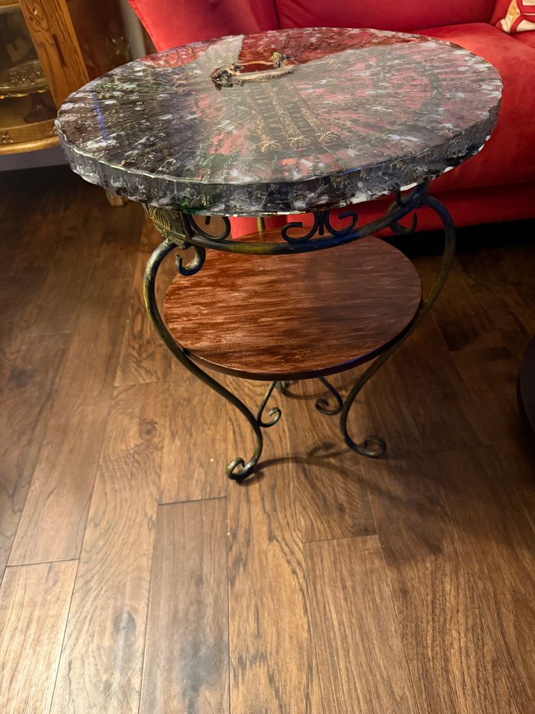 Bear cross Resin Accent table