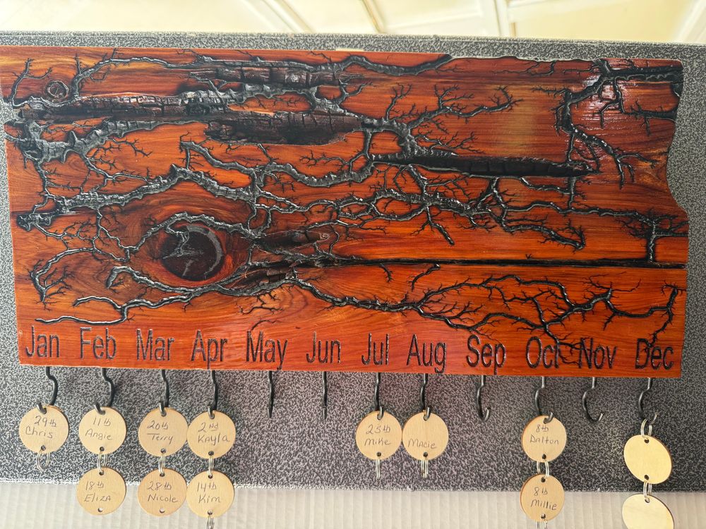 Live Edge Cedar Birthday/Anniversary Board