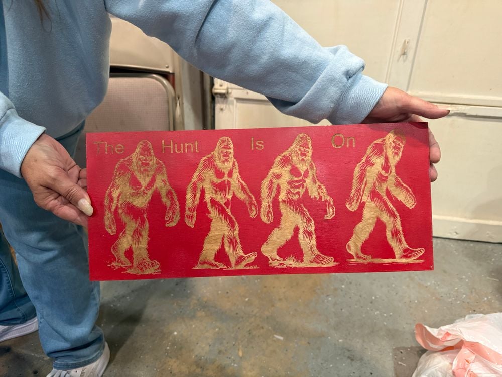 The hunt is onSasquatch sign